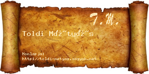 Toldi Mátyás névjegykártya